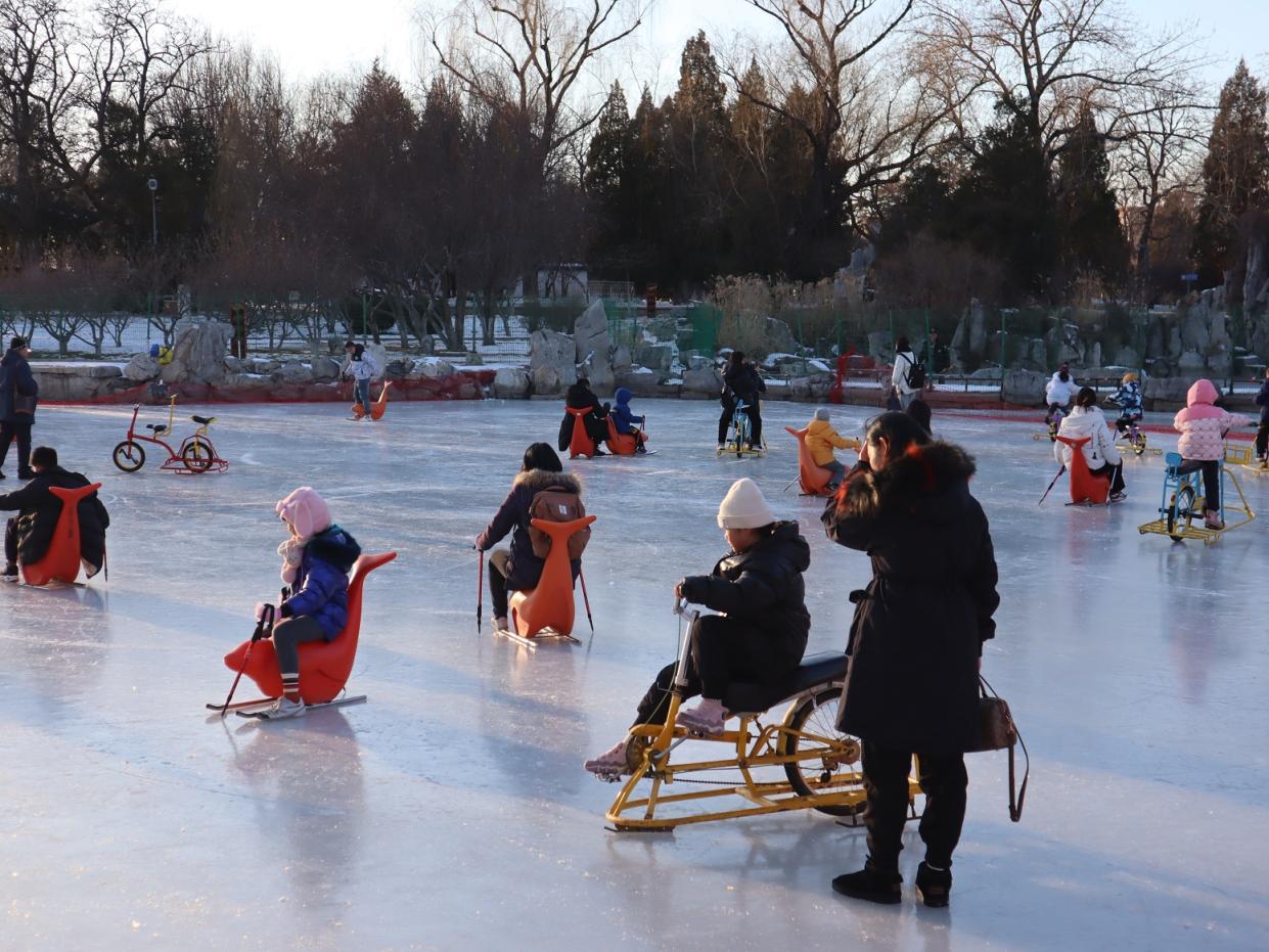 “滑”向新一年!市民龍潭公園樂享雪趣