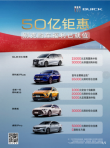 50億鉅惠進行時,別克購車福利已就位