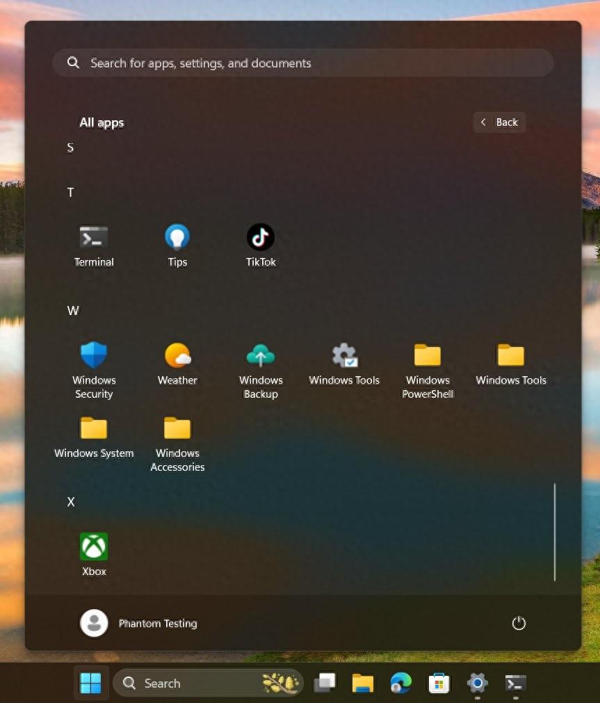 微軟Win11開始菜單視圖調整:支持顯示文件夾、按首字母分組