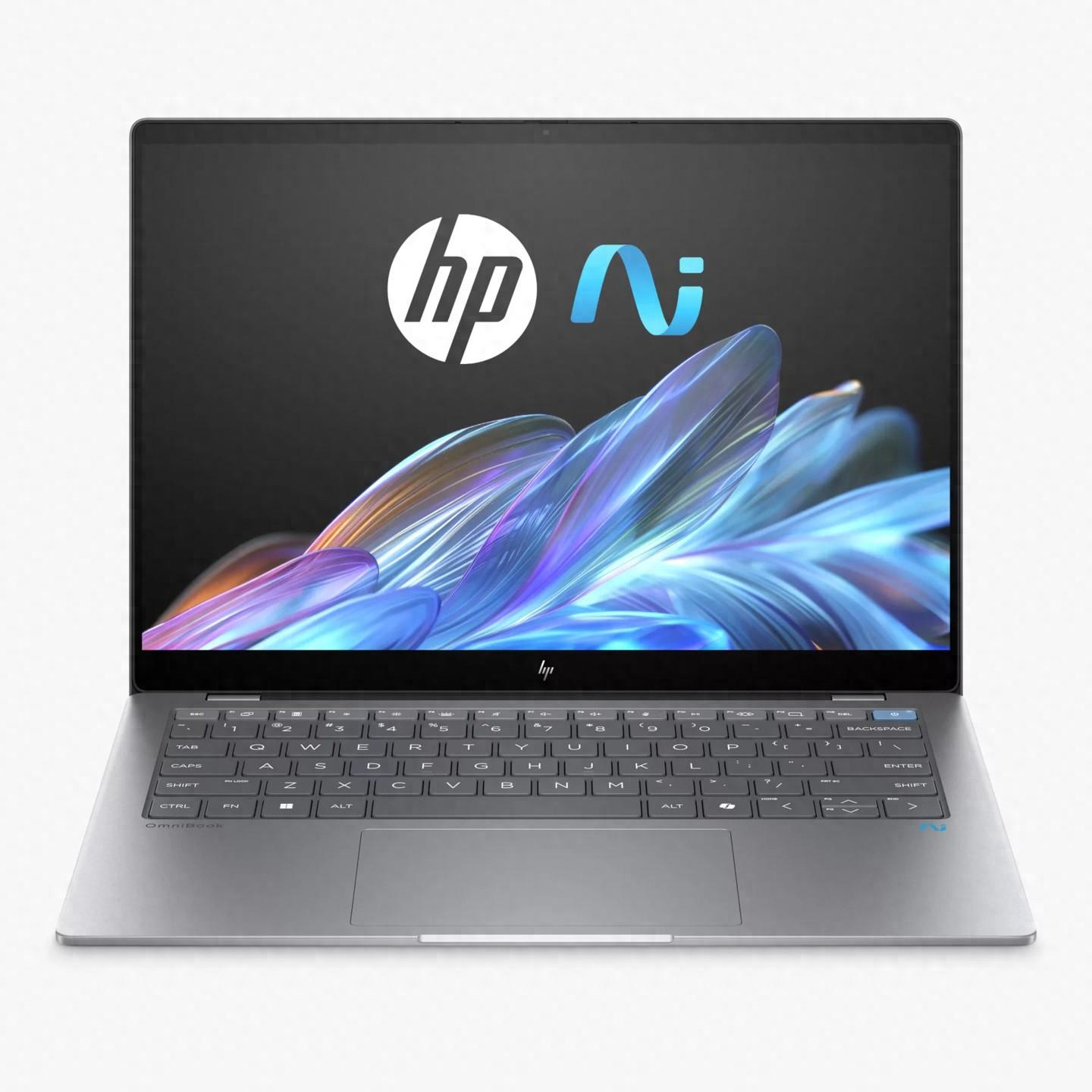 惠普OmniBook蜻系列筆記本渲染圖:驍龍X Elite、腕托AI標志