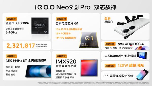 iQOO Neo9S Pro發(fā)布即開(kāi)售 限時(shí)2699元起 搭載天璣9300+