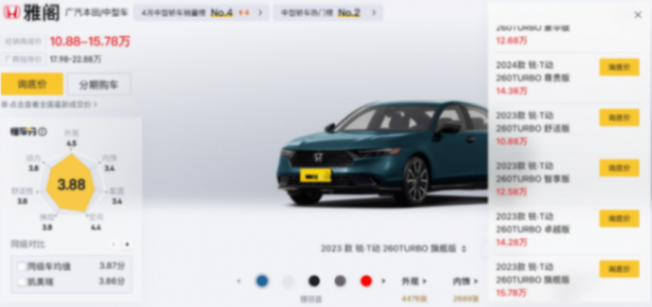 合資車內卷無底線:雅閣終端價已逼近比亞迪秦Plus榮耀版