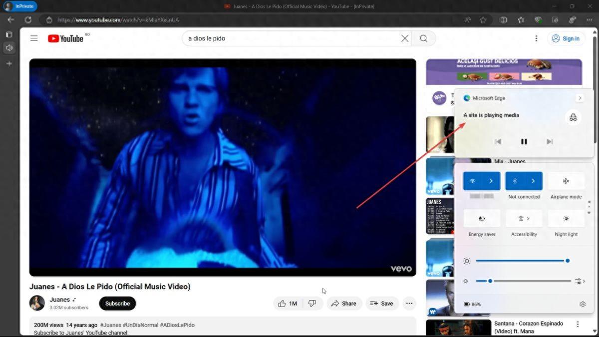 微軟Edge 126 InPrivate模式下媒體控件窗口不再顯示視頻標題