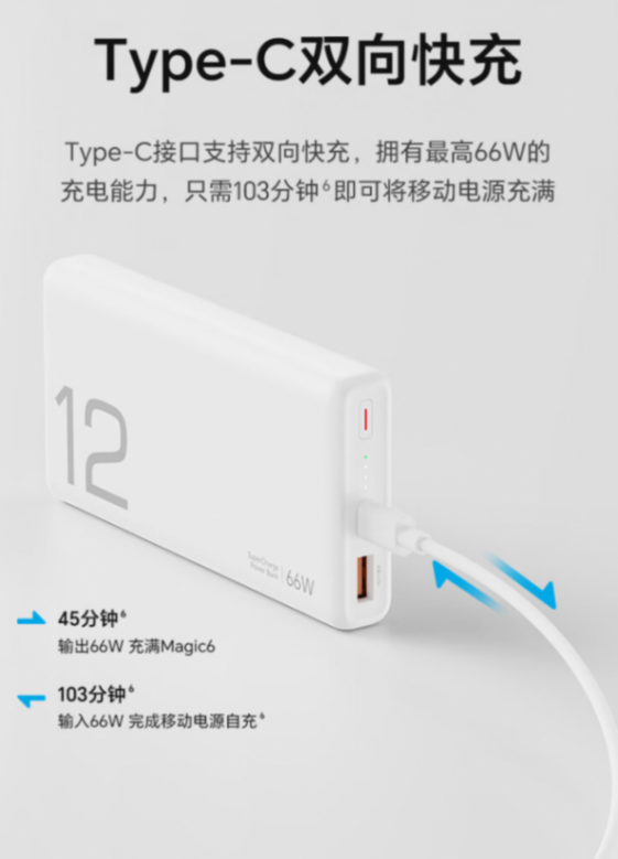 榮耀親選JOWAY 66W移動電源開售:12000mAh,179元