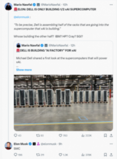 除了英偉達,還有誰接了xAI“大單”?馬斯克:戴爾和超微電腦!