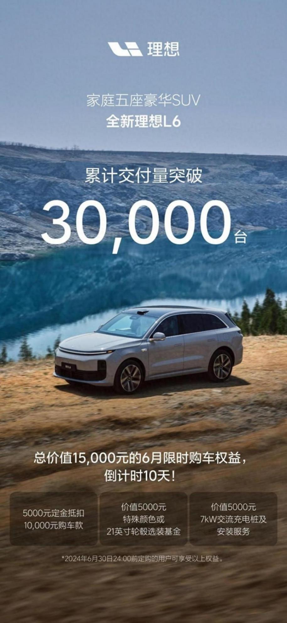 理想L6上市64天,累計(jì)交付新車(chē)超30000輛