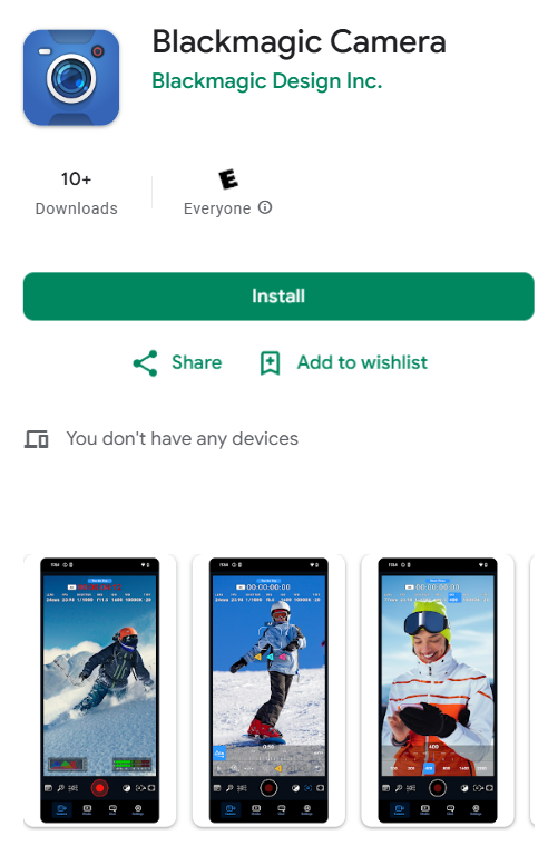 安卓版Blackmagic Camera相機應用發布,支持三星和谷歌旗艦手機
