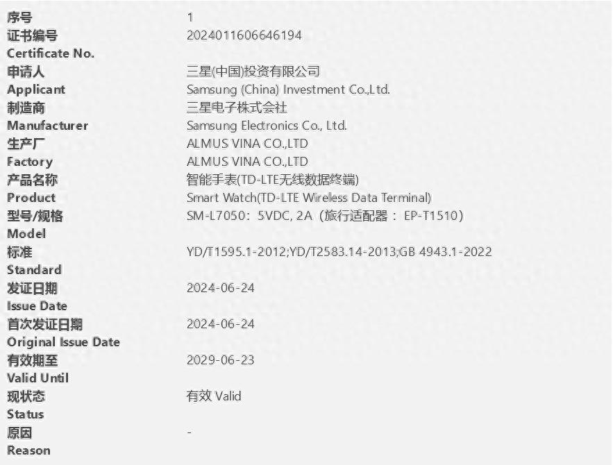 三星Galaxy Watch 7/Ultra智能手表通過3C認證:支持10W充電