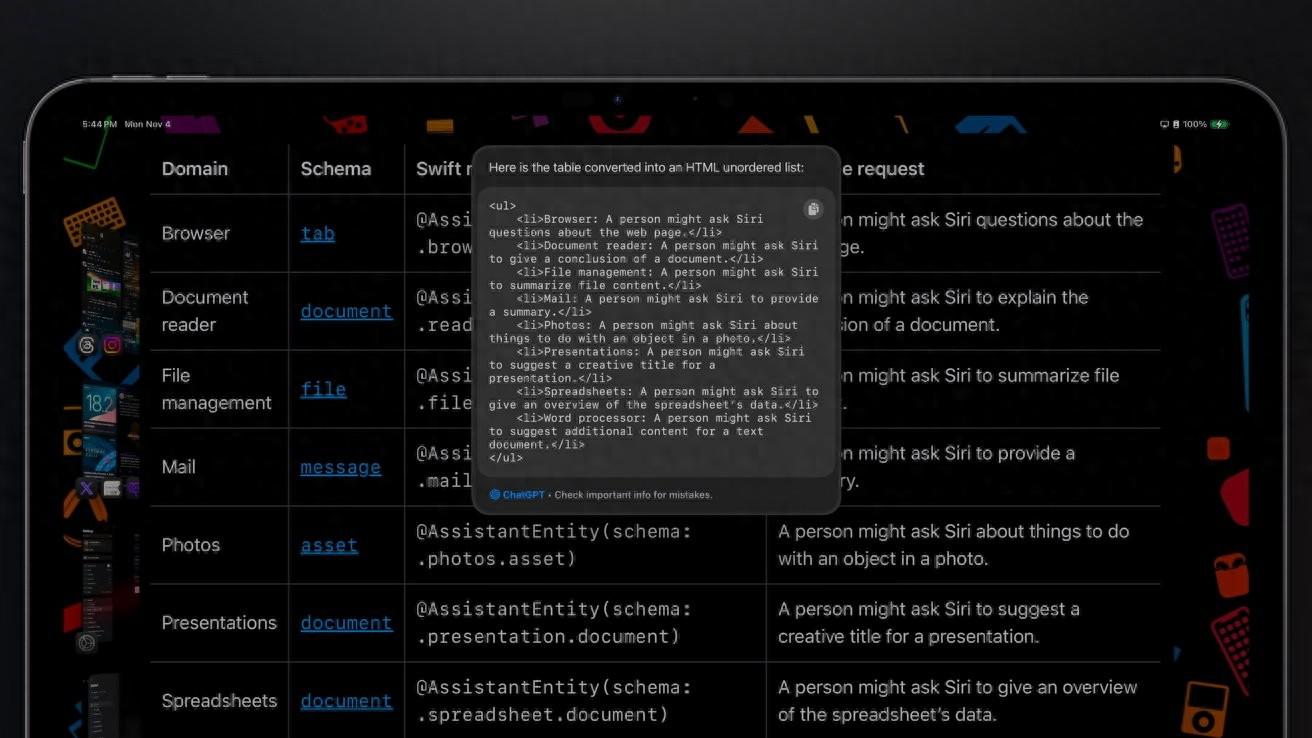 iOS 18.2 開始支持開發人員測試新的應用意圖系統