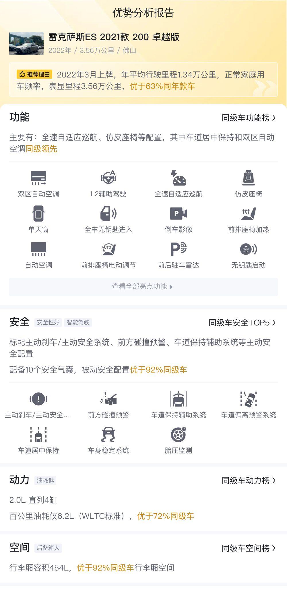 3次過戶的 2021款雷克薩斯ES報價 20.88萬,值嗎?