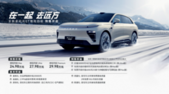 “十全十美”實力進階 全新星紀元ET增程四驅 預售24.98萬元起