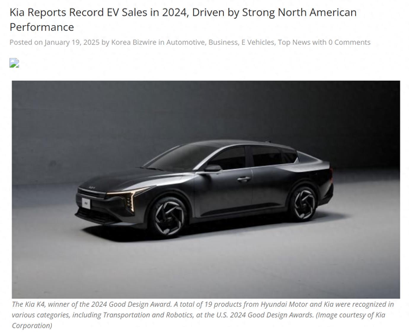 起亞2024年美國市場電動汽車銷量同比增長79.5%,EV9成增長主力