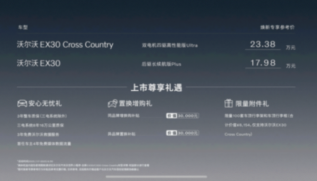 純電跨界新標桿!沃爾沃EX30 CC上市,煥新專享價23.38萬元