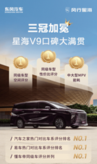 霸榜三大平臺(tái)MPV口碑首位!2025MPV大黑馬,星海V9火了!