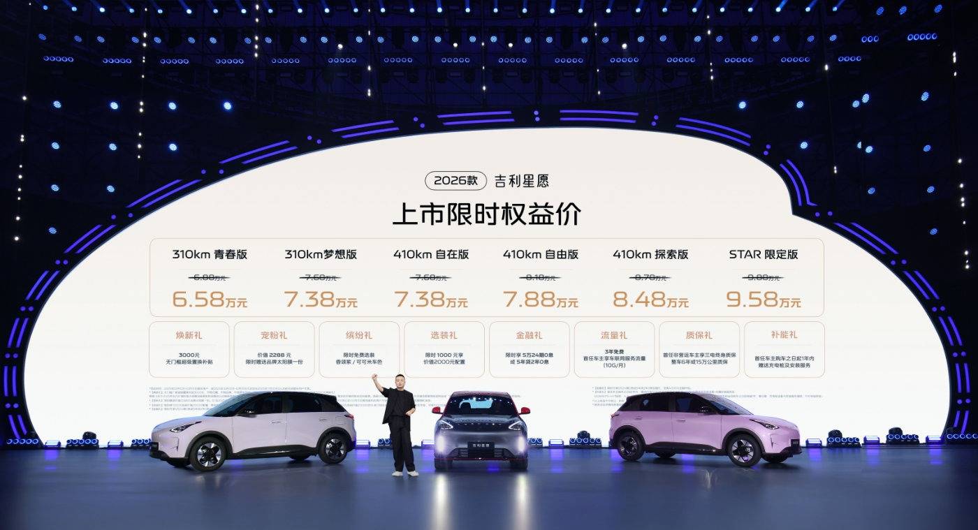 2026款吉利星愿全球上市,A0級純電的“價值天花板”再刷新