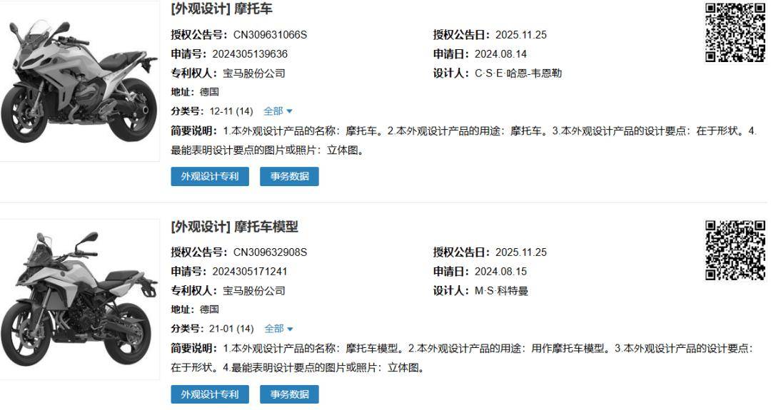 售價(jià)才是關(guān)鍵!寶馬國(guó)內(nèi)申報(bào)450GS/1300RS外觀專利丨業(yè)界